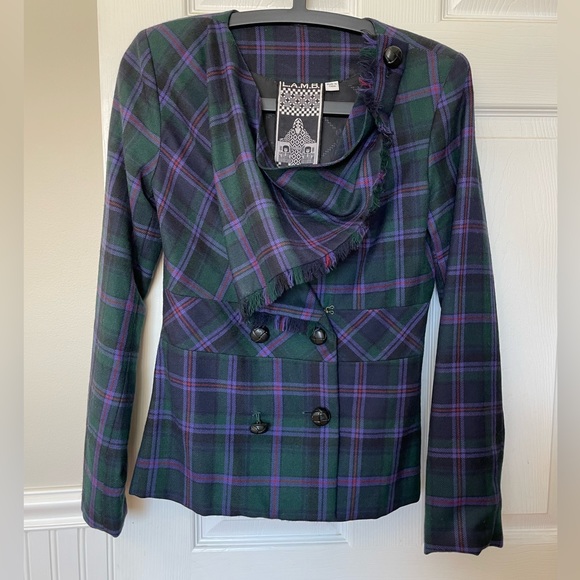 L.A.M.B. Plaid Wool Blazer - Picture 1 of 4